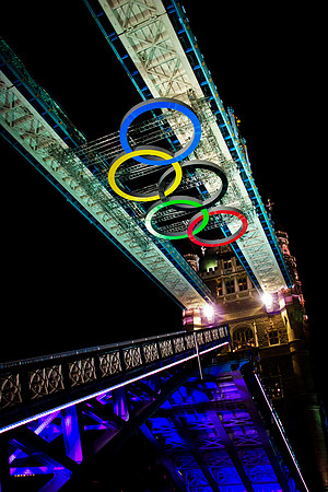 Olympic Rings on Tower Bridge